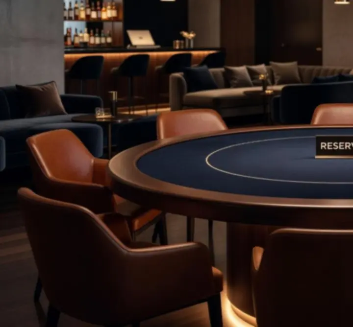 Nowoczesny stolik pokerowy przygotowany do gry w Stryla Spot