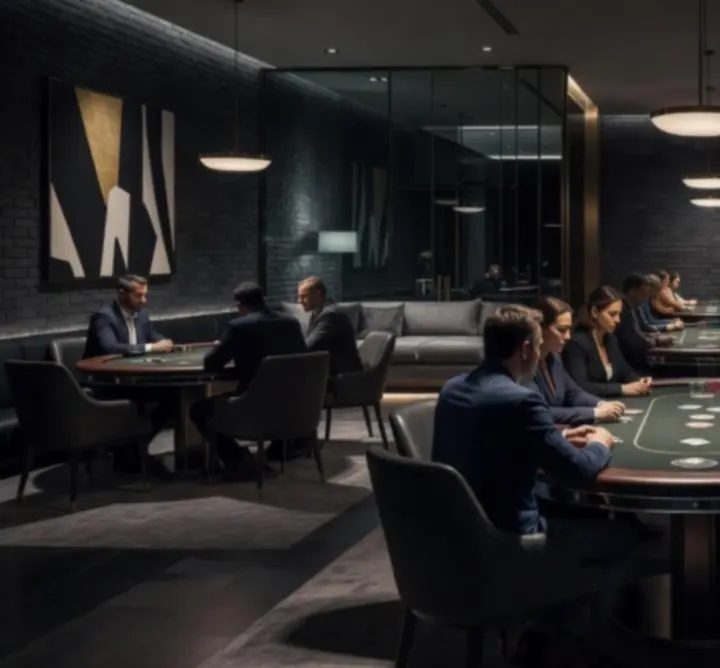 Strefa pokerowa Stryla Spot z profesjonalnymi stołami