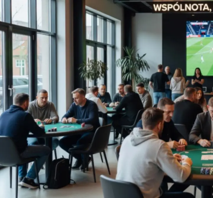Zapraszająca, nowoczesna przestrzeń Stryla Spot z pokerem i sportem na żywo
